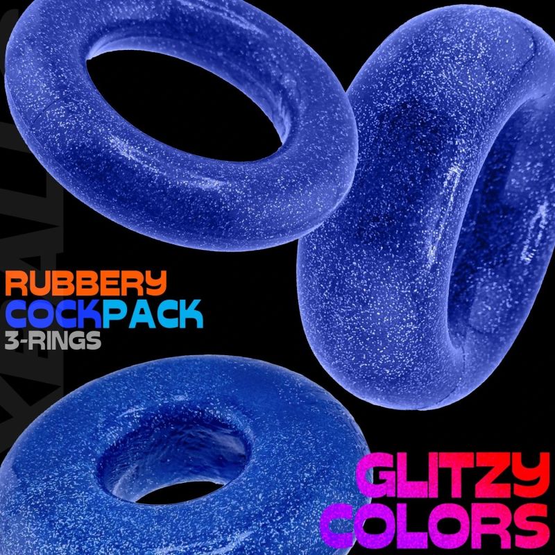 Cockringe Oxballs COCKPACK multi design 3-Pack Blue Fire