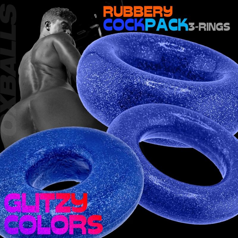 Cockringe Oxballs COCKPACK multi design 3-Pack Blue Fire