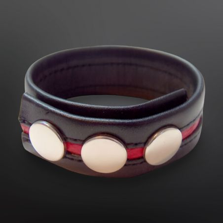 Leather Cockstrap Mister B Black & Red