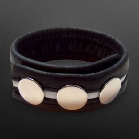 Cockstrap en cuir Mister B noir et blanc