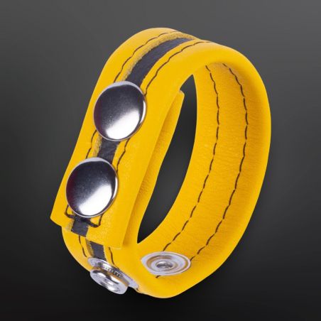Adjustable leather cockring Tippy Yellow