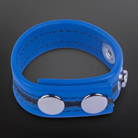 Cockring in pelle regolabile Tippy blu