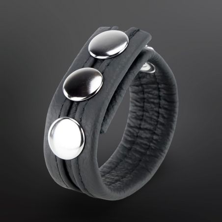 Regulowany Skórzany Cockring The Red Czarny